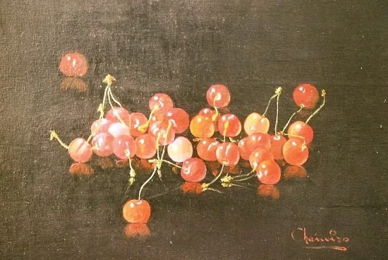 Venta exclusiva de óleo original “Cerezas Sueltas” con envío incluido