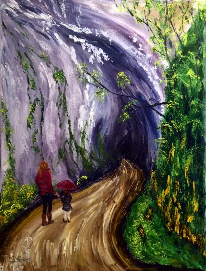 Óleo original sobre lienzo inspirado en la cueva de Cullalvera disponible para compra