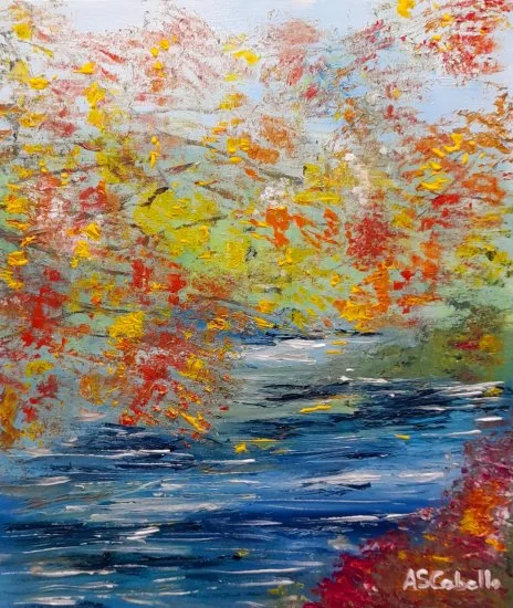 Óleo sobre lienzo de Antonio Sánchez Cabello refleja el otoño en el paisaje fluvial