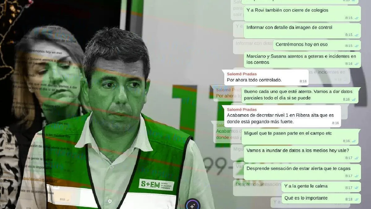 Mensajes revelan ausentismo de Mazón durante la emergencia de la dana en la Comunidad Valenciana