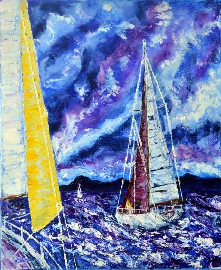 Obra original de Santi Goñi Güemes refleja la intensidad de las regatas de vela
