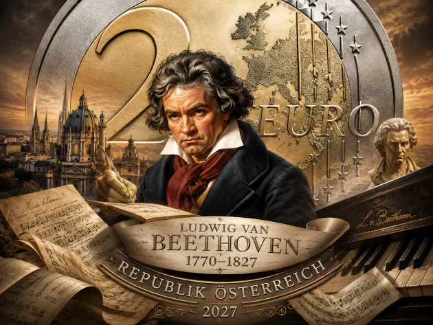 Austria conmemora a Beethoven en su moneda nacional de 2 euros de 2027