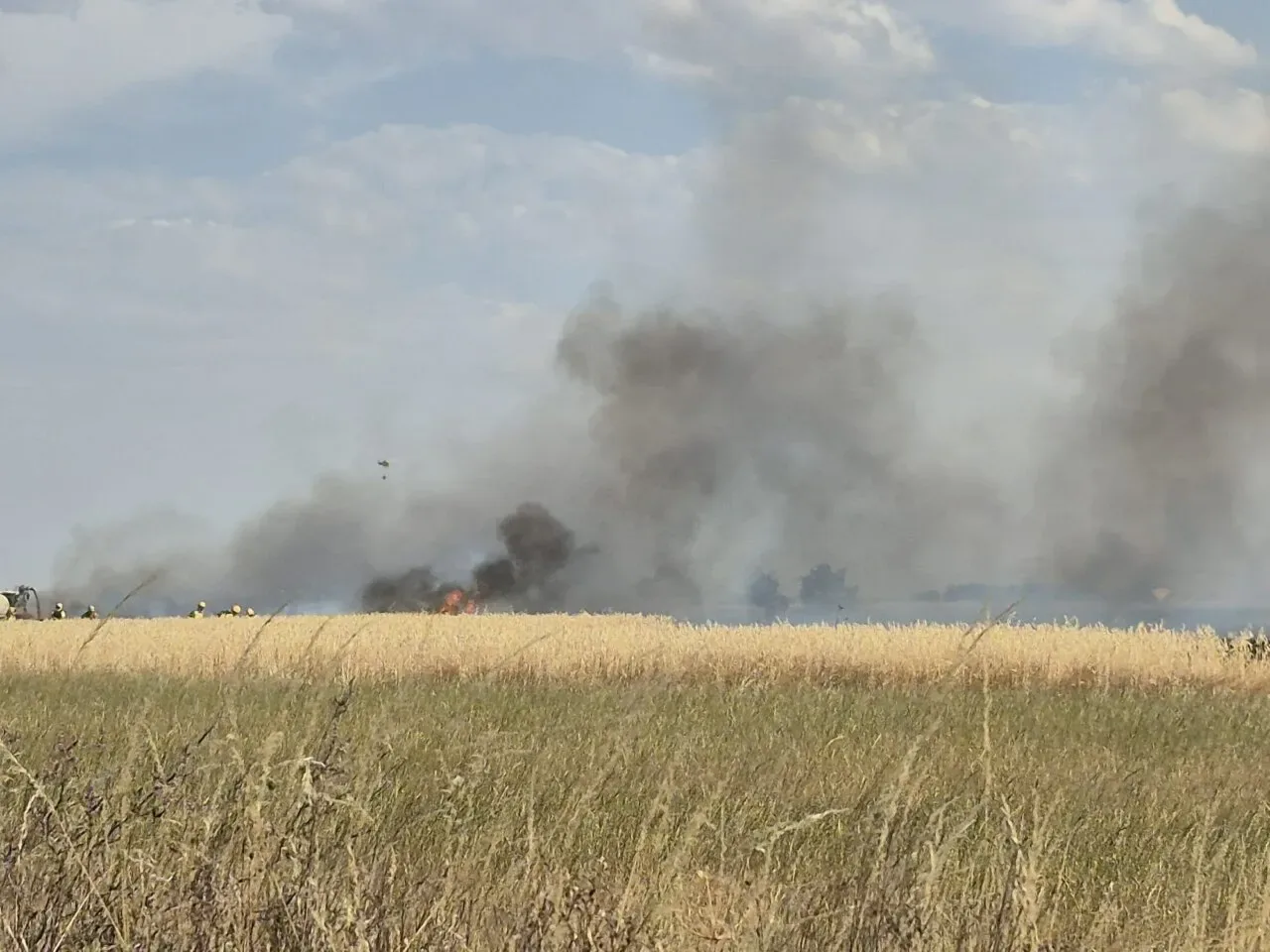 Controlan incendio en Santervás de La Vega tras movilizar numerosos medios terrestres y aéreos