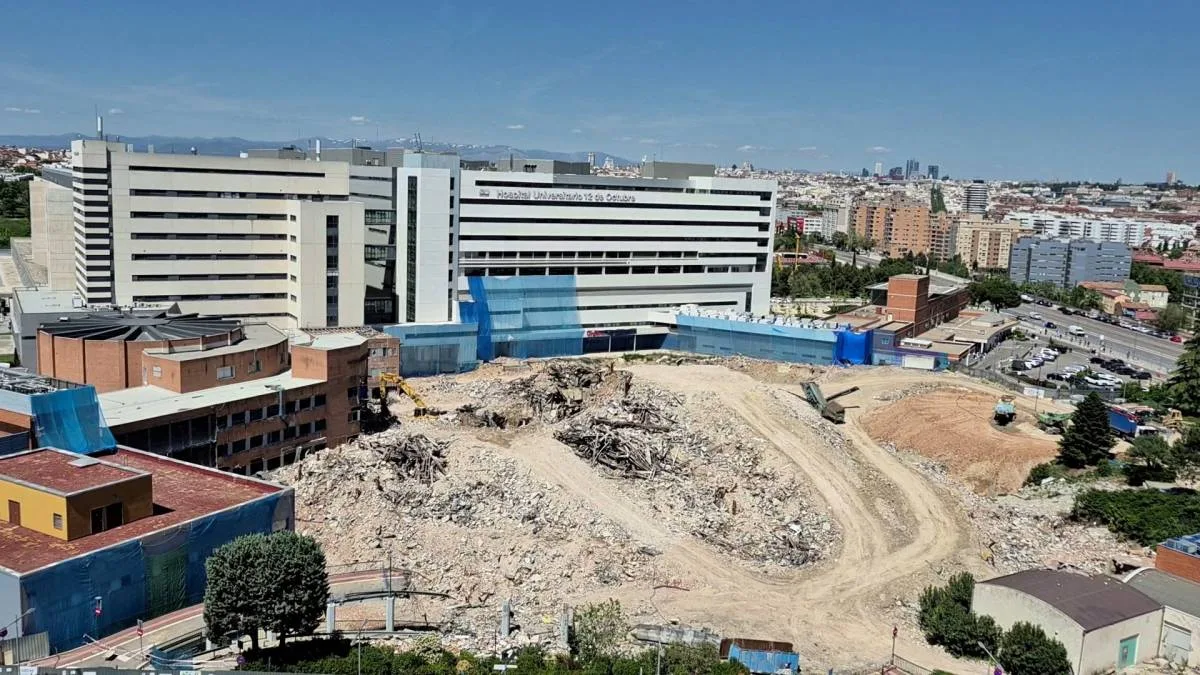 Finaliza la demolición de la antigua Residencia General en el Hospital 12 de Octubre